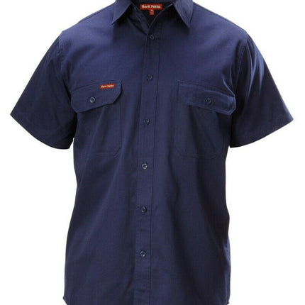 Hard Yakka Cotton Drill Work Shirt Button Short Sleeve Workwear Top Y07510-KarWorkwear