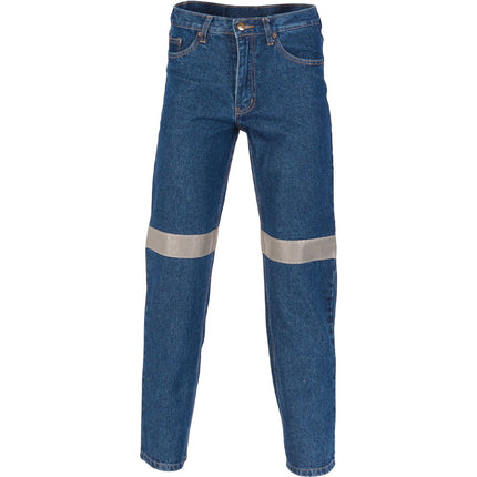 DNC Workwear Mens Relective Denim Jeans CSR R/Tape Comfortable Work 3327-KarWorkwear