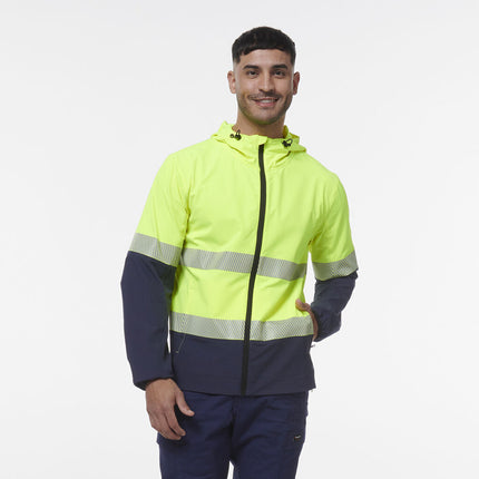 KingGee Mens Hi Vis Reflective Durable Hooded Repel Safety Work Jacket K55061-KarWorkwear