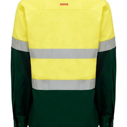 Hard Yakka Core Hi-Vis Safety Cotton Drill Pocket Taped Work Shirt Y04610-KarWorkwear