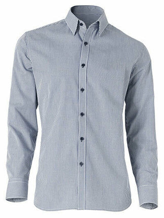 NNT Men Formal Gingham Long Cotton Blend Check Shirt Business Classic Fit CATDR4-KarWorkwear