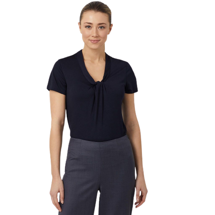 NNT Womens Matt Jersey Twist Neck Short Sleeve Top Classic Fit V Neckline CATUFS-KarWorkwear