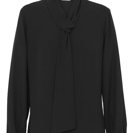 NNT Womens Formal Long Sleeve Tie Neck Blouse Classic Gathered Business CATUL2-KarWorkwear