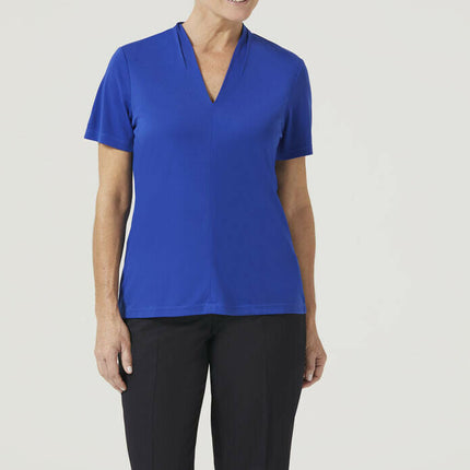 NNT Womens Matt Jersey V Neck Business Short Sleeve Formal Shirt Comfy CATUHP-KarWorkwear
