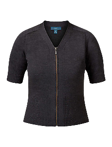 NNT Womens Pure Wool S/S Rib Trim Cardigan Short Sleeve Knit CAT5B4-KarWorkwear