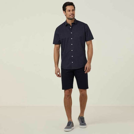 NNT Mens Avignon Pinstripe Short Sleeve Shirt Casual Regular Fit Business CATJDM-KarWorkwear