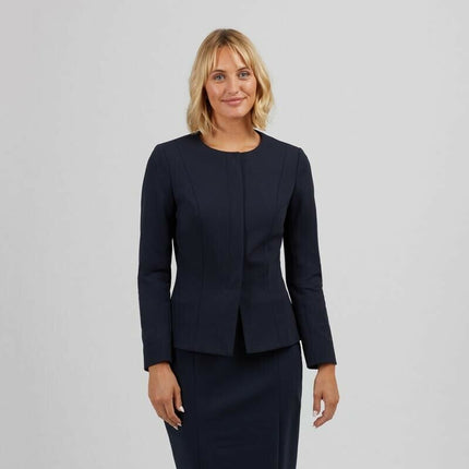 NNT Womens Formal Ponte Jacket Collarless Concealed t Zip  Business Coat CAT1E3-KarWorkwear