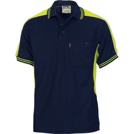 DNC Workwear Mens Polyester Cotton Panel Polo Shirt - Short Sleeve Casual 5214-KarWorkwear