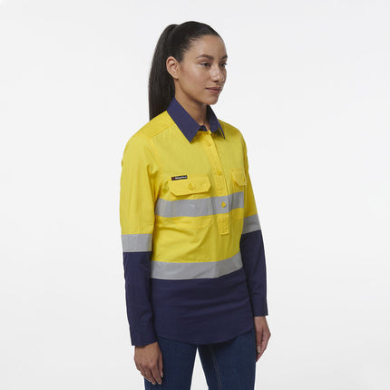 KingGee Women Workcool Vented Closed Front Reflective Shirt K44230-KarWorkwear