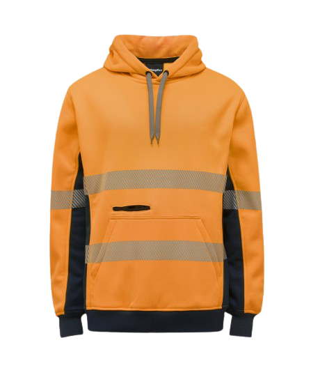 KingGee Mens Hi Vis Reflective Pull Over Hoodie Winter Fleece Work Safety K55054-KarWorkwear