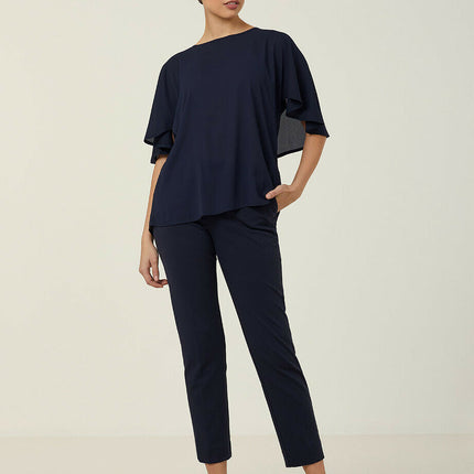 NNT Womens Georgie  Cape Short Sleeve Blouse Classic Fit Comfortable CATUKD-KarWorkwear