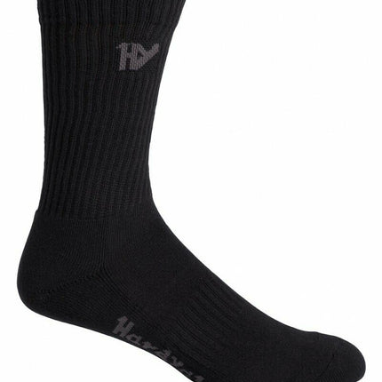 Hard Yakka Cotton Crew Work Socks 5 Pack Logo Athletic Padded Black Y20035-KarWorkwear
