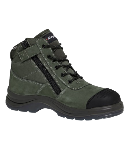 KingGee Mens Tradie Boots Safety Side Zip Work Boot Breathable Leather K27110-KarWorkwear