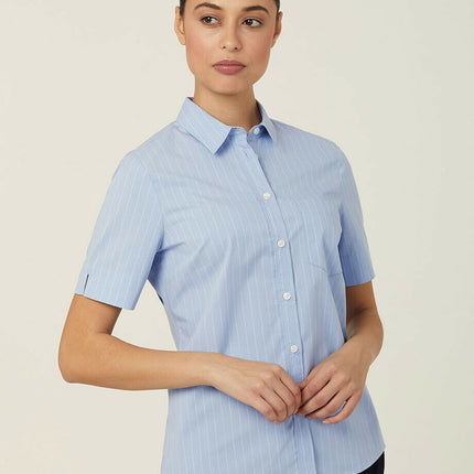 NNT Womens Avignon Pintripe Short Sleeve Slim Casual Shirt  Business CATUK6-KarWorkwear