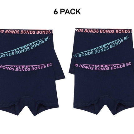 Bonds Girls Sport Shortie Soft Elastic Great Coverage Dry & Comfy 6 Pack UWCT3A-KarWorkwear