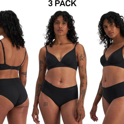 Bonds Womens Invisible Freecuts Full Brief Light Sleek Full Coverage 3 Pack WRCT-KarWorkwear