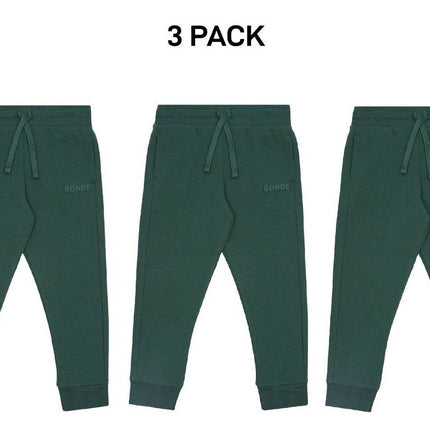 Bonds Kids Tech Sweats Trackie Pants Lightweight Warm Minimise Heat 3 Pack KVQRK-KarWorkwear