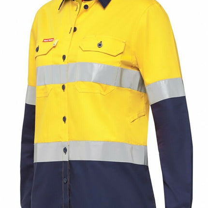 Womens Hard Yakka Hi-Vis Work Shirt KoolGear Vented Taped Tapered Y08220-KarWorkwear