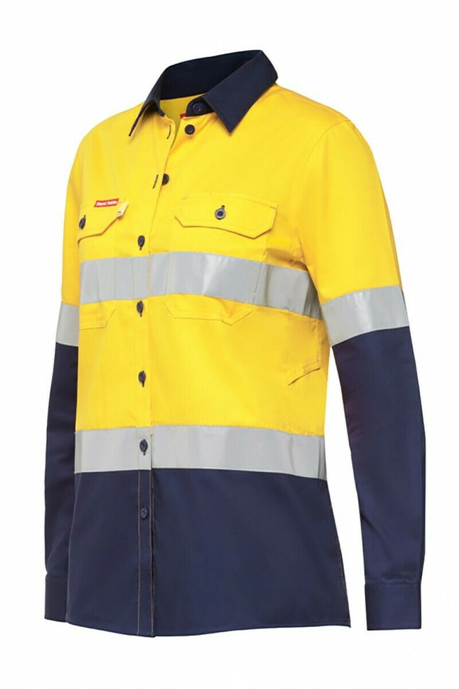 Womens Hard Yakka Hi-Vis Work Shirt KoolGear Vented Taped Tapered Y08220-KarWorkwear