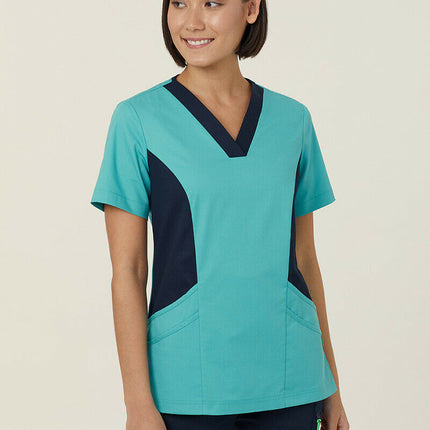 NNT Womens Nightingale V Neck Contrast Scrub Top Nurse Workwear Comfort CATULL-KarWorkwear