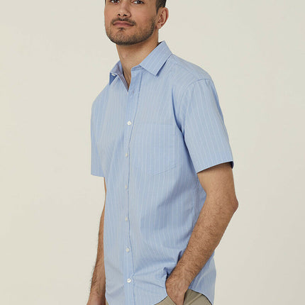 NNT Mens Avignon Pinstripe Short Sleeve Shirt Casual Regular Fit Business CATJDM-KarWorkwear