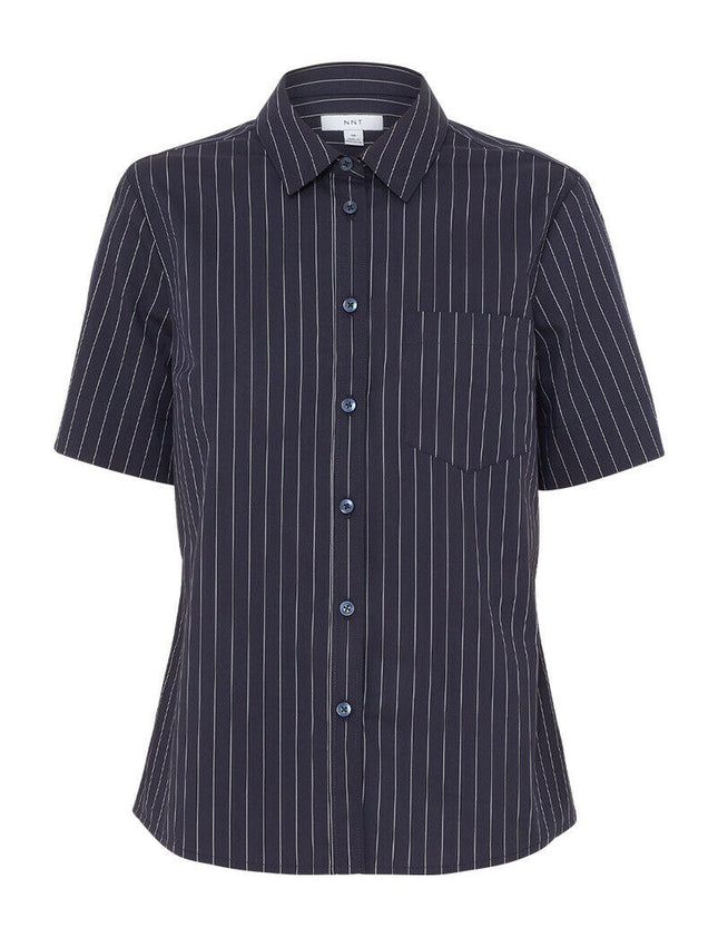 NNT Womens Avignon Pintripe Short Sleeve Slim Casual Shirt  Business CATUK6-KarWorkwear