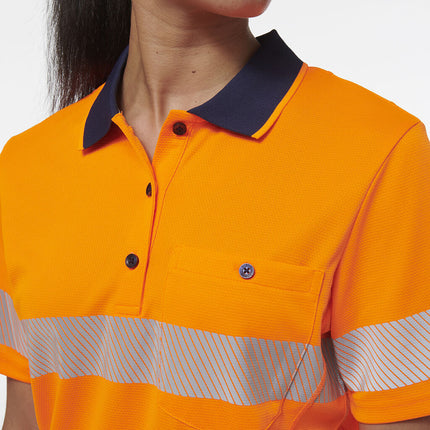 KingGee Womens Workcool Hyperfreeze Spliced Polo With Segmented Tape K44224-KarWorkwear