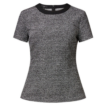 NNT Womens Formal Textured Tweed Shell Top Classic Fit Crew Neckline CATUDG-KarWorkwear