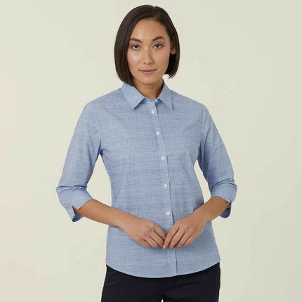 NNT Womens Avignon Formal Abstract Print 3/4 Sleeve Business Shirts CATUKX-KarWorkwear
