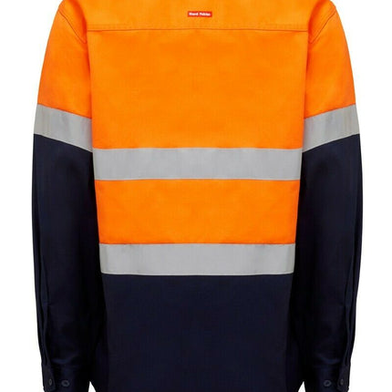 Hard Yakka Core Hi-Vis Safety Cotton Drill Pocket Taped Work Shirt Y04610-KarWorkwear