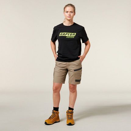 Hard Yakka Womens 3056 Raptor Active Fit Comfy Mid Lenght Work Short Y08228-KarWorkwear