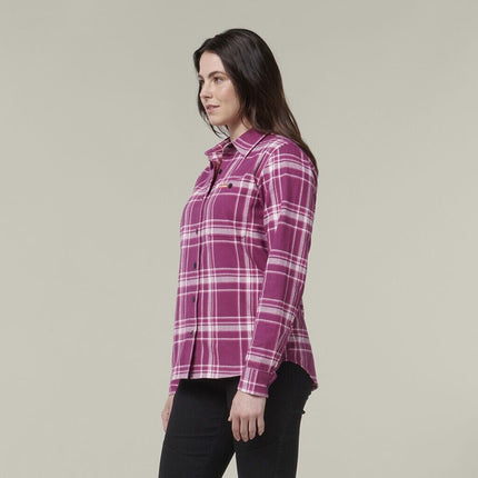 HARD YAKKA Women's Fit Check Flannie Shirt Relaxed Fit Smart Stylish Y08744-KarWorkwear