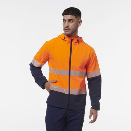 KingGee Mens Hi Vis Reflective Durable Hooded Repel Safety Work Jacket K55061-KarWorkwear