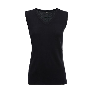 NNT Womens V-Neck Vest Black Sleeveless Vest Shirt CAT5BS-KarWorkwear