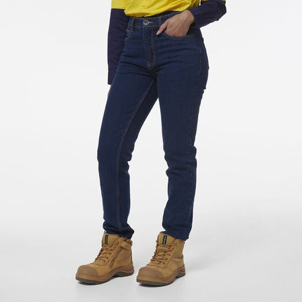 KINGGEE Womens Stretch Denim 5Pocket Straight Fit Wide Leg Workwear Jeans K43018-KarWorkwear