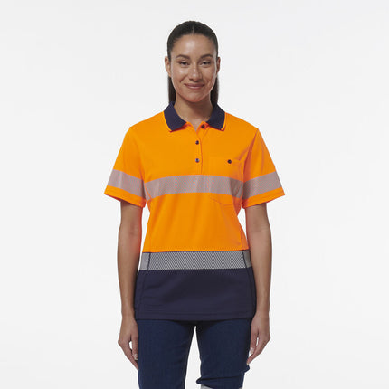 KingGee Womens Workcool Hyperfreeze Spliced Polo With Segmented Tape K44224-KarWorkwear
