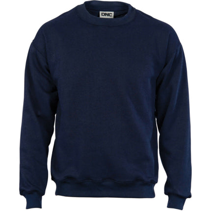 DNC Workwear Mens Crew Neck Fleecy Sweatshirt Sloppy Joe Winter Comfy Work 5302-KarWorkwear