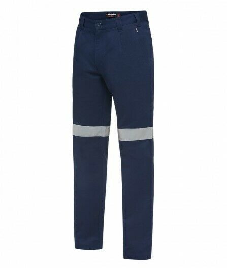 KingGee Mens Reflective Drill Pants Reinforced Stitching Safety Work K53020-KarWorkwear