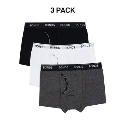 Bonds Mens Guyfront Trunk Stretchy Cotton Seam free Sides Elastic 3 Pack MZ963A-KarWorkwear