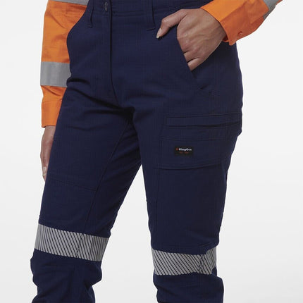 KINGGEE Womens Workcool Pro Bio Pockets Cuff Comfy Stretch Taped Pants K43015-KarWorkwear