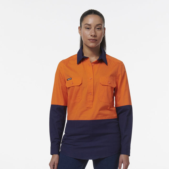 KingGee Womens Workcool Vented Closed Front Spliced Two Toned Shirt K44211-KarWorkwear