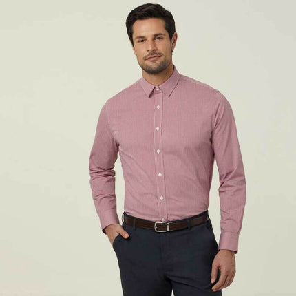 NNT Mens Avignon Gingham Checked Long Sleeve Shirt Casual Fit Business CATJDF-KarWorkwear