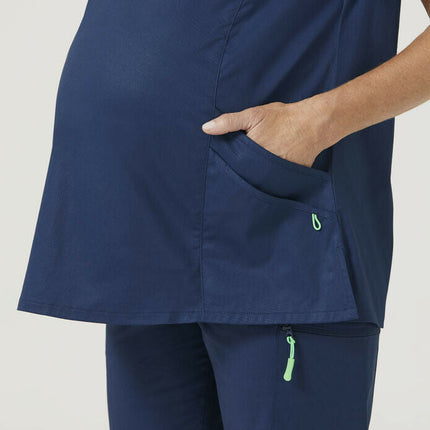 NNT Womens Maternity V Neck Scrub Top Curved Hemline Nurse Work Uniform CATUG3-KarWorkwear