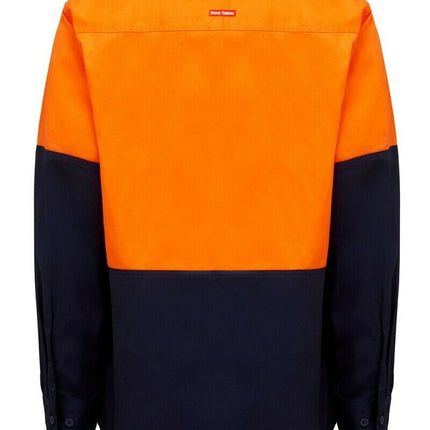Work Hard Yakka Core Hi-Vis Work Shirt Strong Tough Farm Cotton Drill L/S Y04605-KarWorkwear