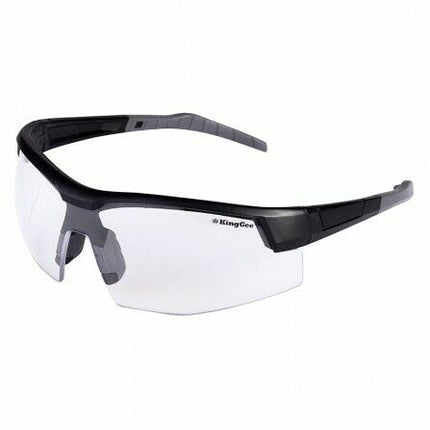 KingGee Unisex Combat Clear Safety Glasses Mat Black Workwear K99067-KarWorkwear