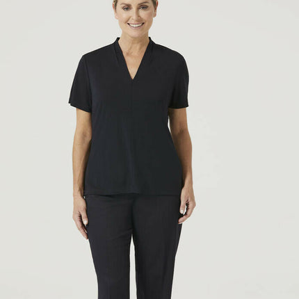 NNT Womens Matt Jersey V Neck Business Short Sleeve Formal Shirt Comfy CATUHP-KarWorkwear