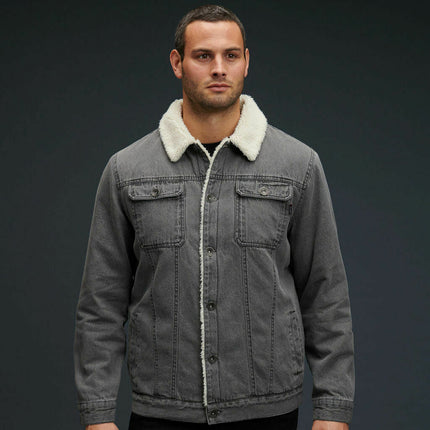 KingGee Mens Urban Denim Jacket Warm Sherpa Lining Winter Comfort Jackets K15041-KarWorkwear