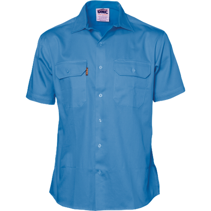 DNC Workwear Mens Cotton Drill Safety Shirt Short Sleeve Comfortable  3201-KarWorkwear