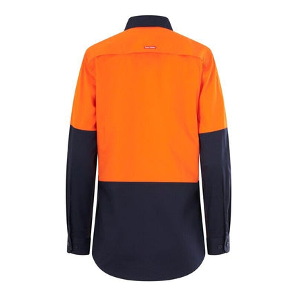 Hard Yakka Womens Long Sleeve HI Vis 2 Tone Reflective Vented Shirt Y08423-KarWorkwear