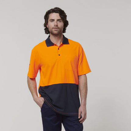 Hard Yakka Mens Safety Work Short Sleeve HI VIS Polo Y19616-KarWorkwear